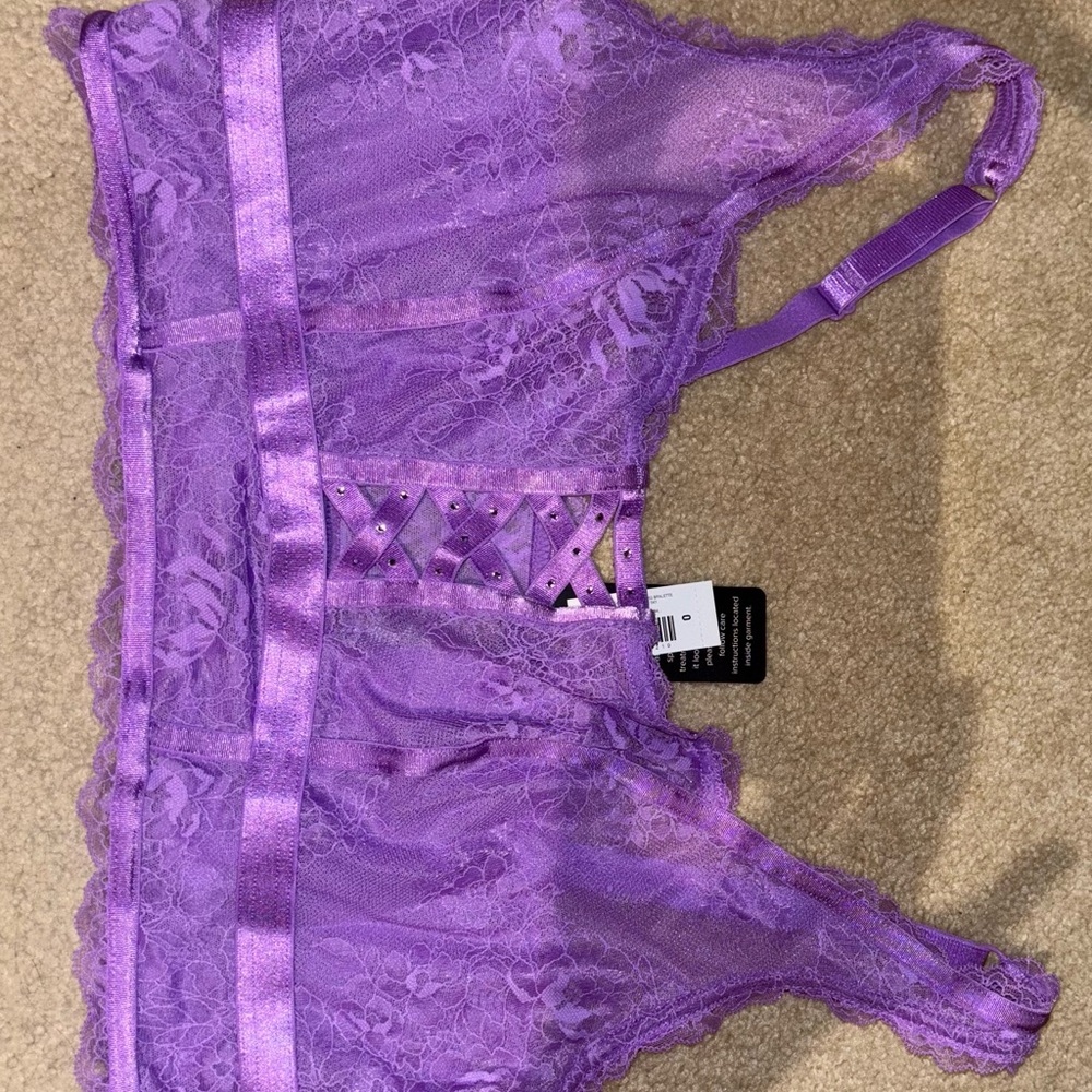 Torrid Lavender Lace Bralette with Satin Accents